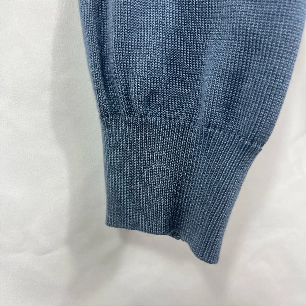 Pronto Uomo Steel Blue Silk Cotton Blend Crewneck Sweater